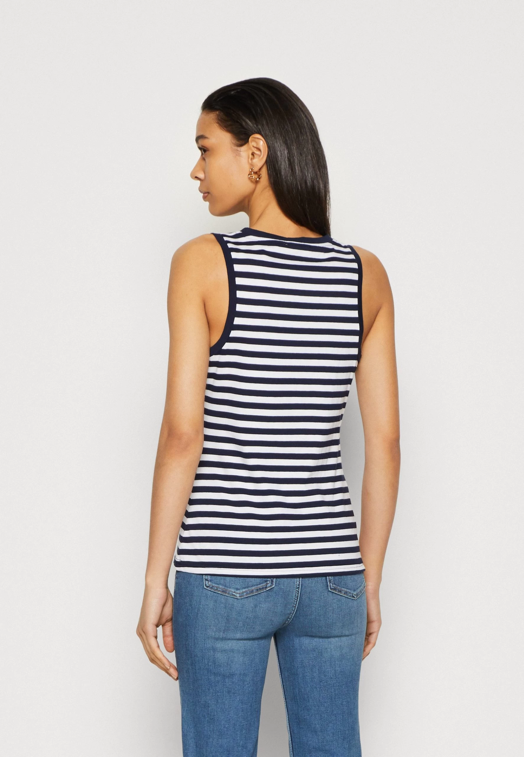 Anna Field Top - Dark Blue/White 3 Anna Field Top - Dark Blue/White - Imagen 3