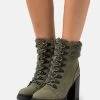 Anna Field Leather - Botines Con Cordones - Khaki