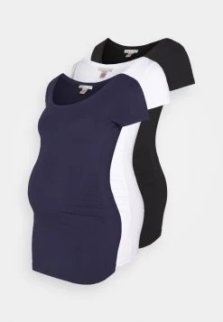 3Er Pack - Camiseta Básica - White/Dark Blue/Black