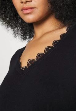 V Ausschnitt Mini Strickkleid Mit Gürtel Und Spitzeneinsatz - Vestido De Punto - Black 11 V Ausschnitt Mini Strickkleid Mit Gürtel Und Spitzeneinsatz - Vestido De Punto - Black -Anna Field Almacenar 9767c2bf10c94c0790a4bd34c216faff