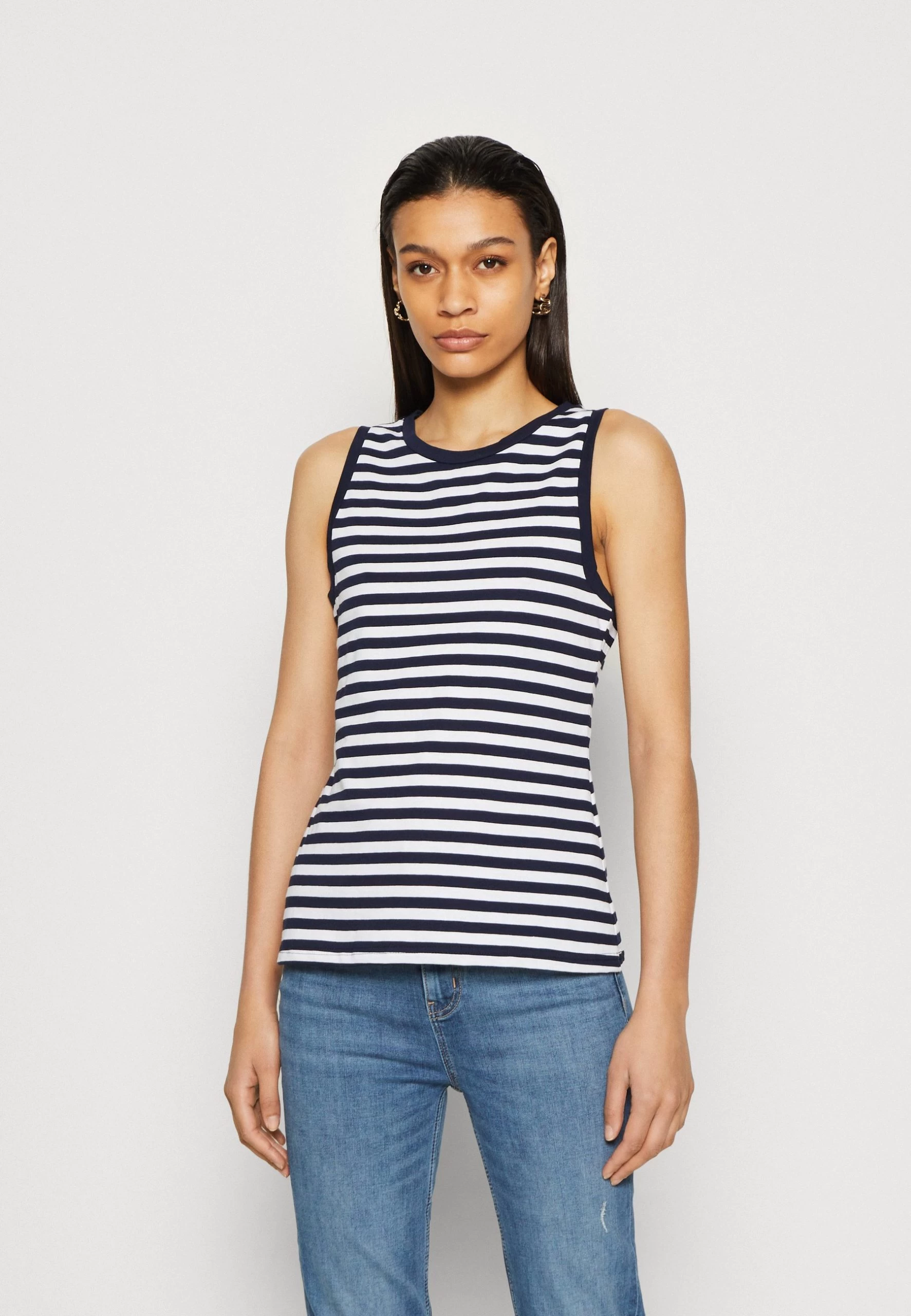 Anna Field Top - Dark Blue/White 1 Anna Field Top - Dark Blue/White