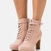 Botines Con Cordones - Light Pink