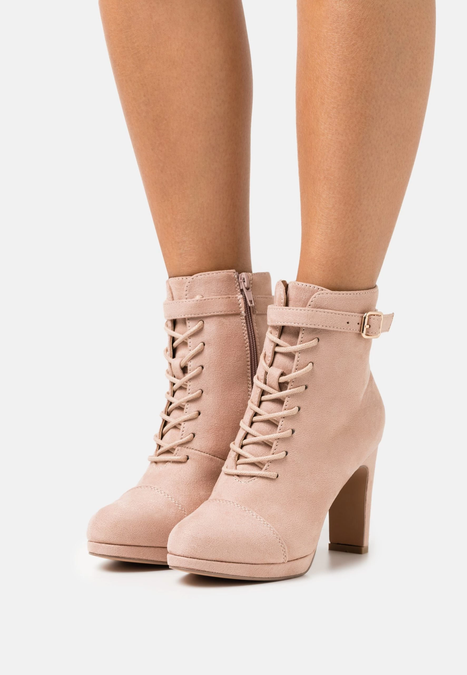 Botines Con Cordones - Light Pink 1 Botines Con Cordones - Light Pink