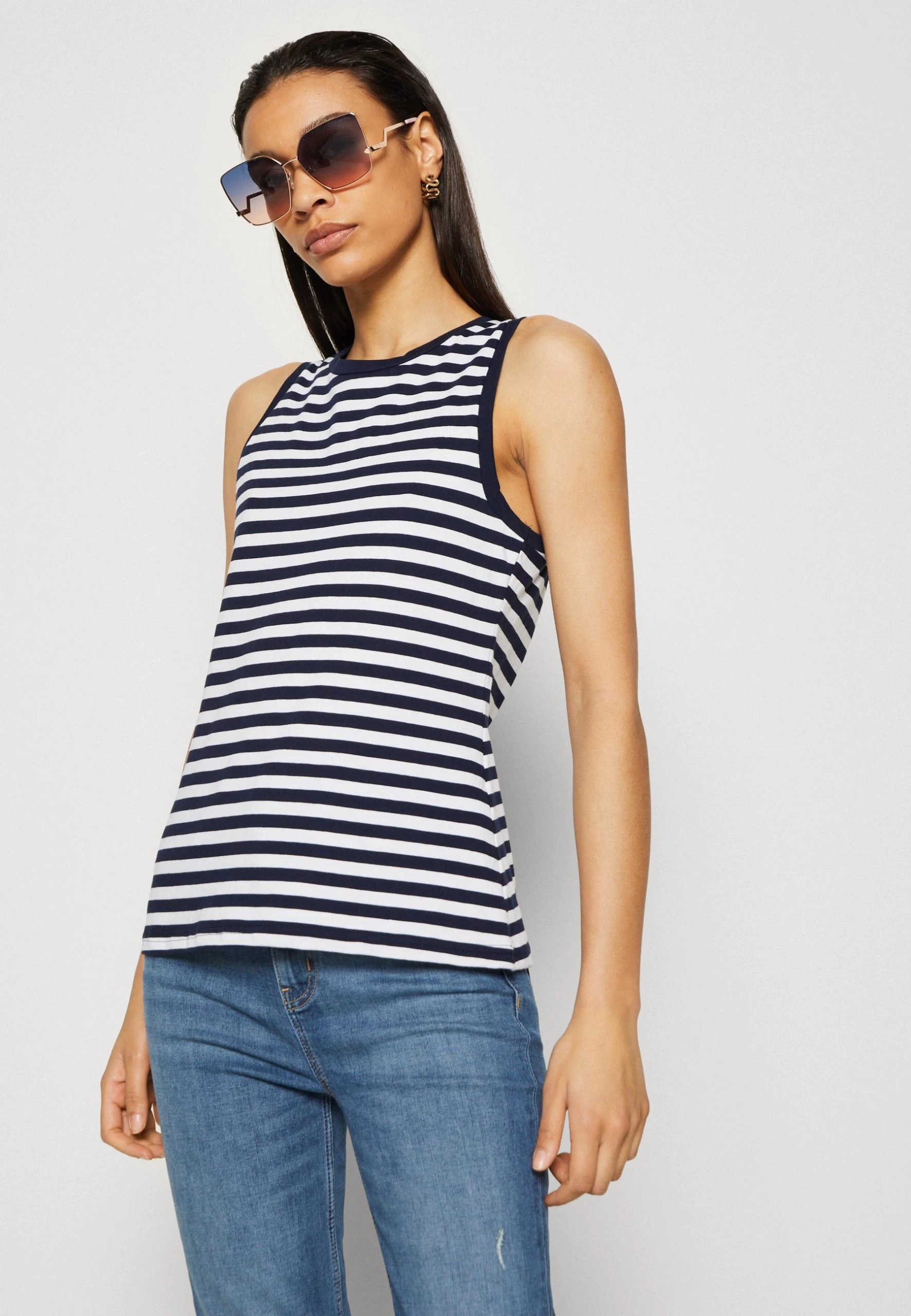 Anna Field Top - Dark Blue/White 4 Anna Field Top - Dark Blue/White - Imagen 4